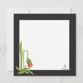 深紅色のケシのカップルのウェディングシャワーの招待状 招待状 (裏面)