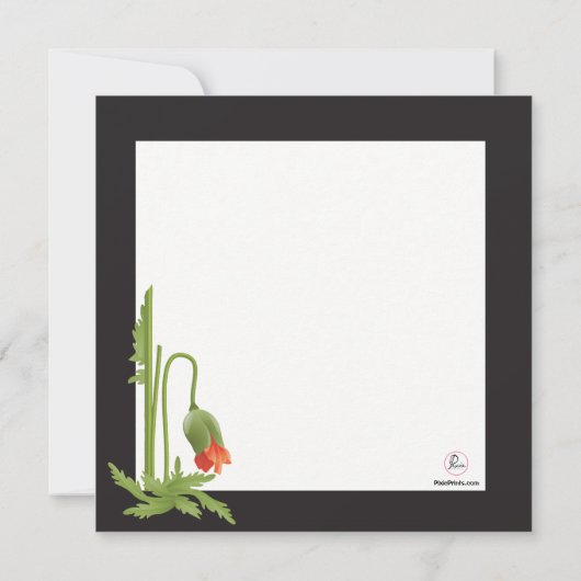 深紅色のケシのカップルのウェディングシャワーの招待状 招待状 (裏面)