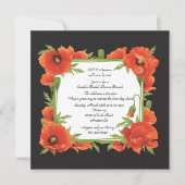 深紅色のケシのカップルのウェディングシャワーの招待状 招待状 (正面)