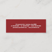 深紅色のシンプルな名刺 スキニー名刺 (裏面)