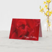 深紅色のバラのハッピーバースデー カード (黄色い花)