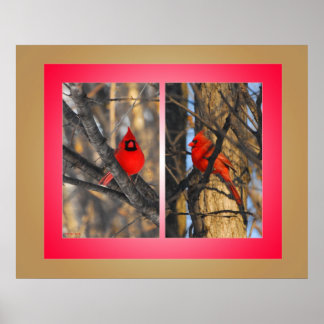 深紅色の冬の朝 ポスター