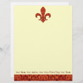 深紅色の庭の（紋章の）フラ・ダ・リ レターヘッド (正面/裏面)