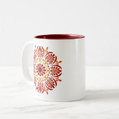 深紅色の曼荼羅のマグ ツートーンマグカップ (正面左)