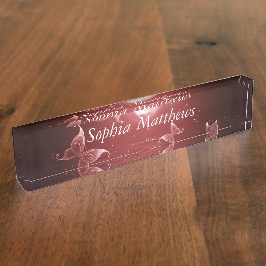 深紅色の月光の蝶 デスクネームプレート (側面)