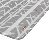 深紅色の樺の木の木のライトグレー カッティングボード (角)