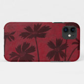 深紅色の背景のFlowerheadのシルエット Case-Mate iPhoneケース (裏面(横))