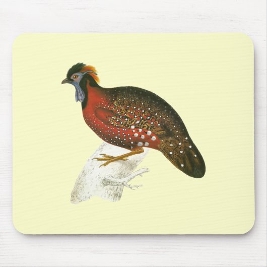 深紅色の角状のキジ マウスパッド (正面)