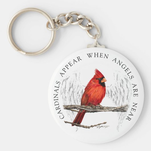 深紅色は天使がキーチェーンの近くにいるときに表示される キーホルダー (正面)