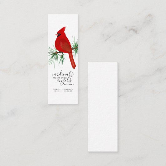 深紅色は天使がブックマークの近くにいるときに表示 スキニー名刺 (正面/裏面)