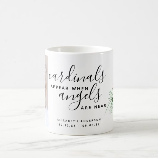深紅色は天使が写真の近くにいるときに現れる コーヒーマグカップ (中央)