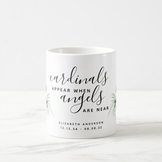 深紅色は天使が名前の近くにいるときに表示される コーヒーマグカップ (中央)