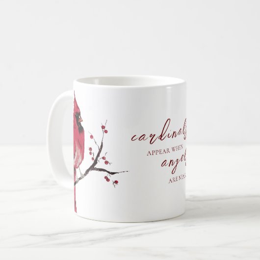 深紅色は天使が水彩近くにいると現れる コーヒーマグカップ (正面左)