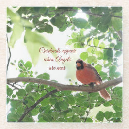 深紅色は天使が近づくと現れる ガラスコースター