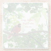 深紅色は天使が近づくと現れる ガラスコースター (裏面)