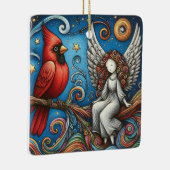 深紅色は天使が近づくと現れる セラミックオーナメント (右)