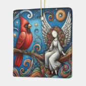 深紅色は天使が近づくと現れる セラミックオーナメント (左)