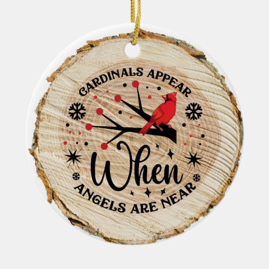 深紅色は天使が近づくと現れる セラミックオーナメント (正面)