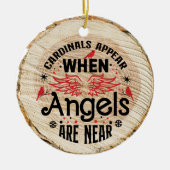 深紅色は天使が近づくと現れる セラミックオーナメント (正面)