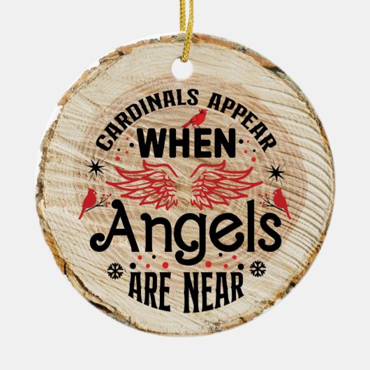 深紅色は天使が近づくと現れる セラミックオーナメント (正面)