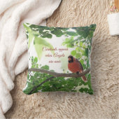 深紅色は天使が近づくと現れる（緑の背中） クッション (ブランケット)