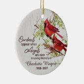 深紅色は天使が近づくと現パーソナライズされたれる セラミックオーナメント (右)