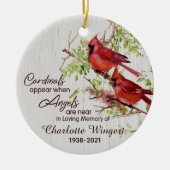深紅色は天使が近づくと現パーソナライズされたれる セラミックオーナメント (正面)