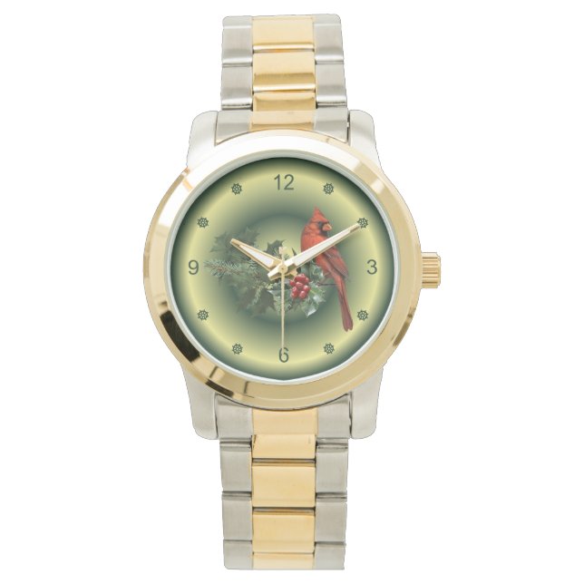 深紅色は天使が～クリスマスの近くに現れる 腕時計 (正面)