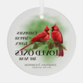 深紅色は愛する人が近づくと現れる ガラスオーナメント (裏面)