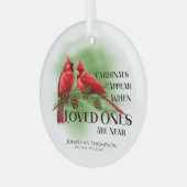 深紅色は愛する人が近づくと現れる ガラスオーナメント (正面左)