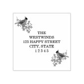 深紅色アンドホリー差出人住所ウッドアートスタンプ ラバースタンプ (インプリント)