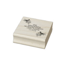 深紅色アンドホリー差出人住所ウッドアートスタンプ