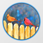 深紅色オン絵画フェンスオリジナル- Art ウィンドウサイン (シート)