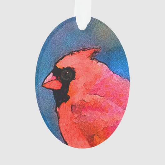 深紅色オン絵画フェンスオリジナル- Art オーナメント (裏面)