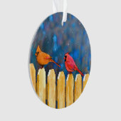 深紅色オン絵画フェンスオリジナル- Art オーナメント (正面)