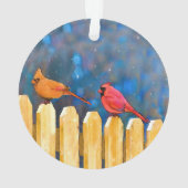 深紅色オン絵画フェンスオリジナル- Art オーナメント (裏面)