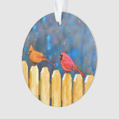 深紅色オン絵画フェンスオリジナル- Art オーナメント (正面)