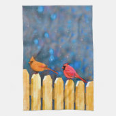 深紅色オン絵画フェンスオリジナル- Art キッチンタオル (縦)