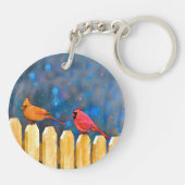 深紅色オン絵画フェンスオリジナル- Art キーホルダー (裏面)