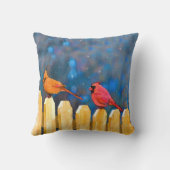 深紅色オン絵画フェンスオリジナル- Art クッション (裏面)