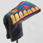 深紅色オン絵画フェンスオリジナル- Art ゴルフヘッドカバー (3/4 正面)