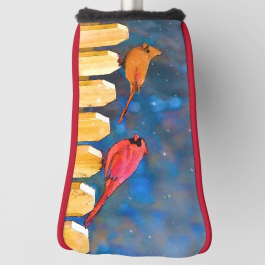 深紅色オン絵画フェンスオリジナル- Art ゴルフヘッドカバー (回転90)