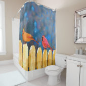 深紅色オン絵画フェンスオリジナル- Art シャワーカーテン (インサイチュ)