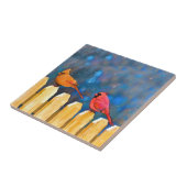 深紅色オン絵画フェンスオリジナル- Art タイル (側面)