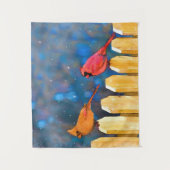 深紅色オン絵画フェンスオリジナル- Art タペストリー (正面)