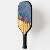 深紅色オン絵画フェンスオリジナル- Art ピックルボールラケット (左)