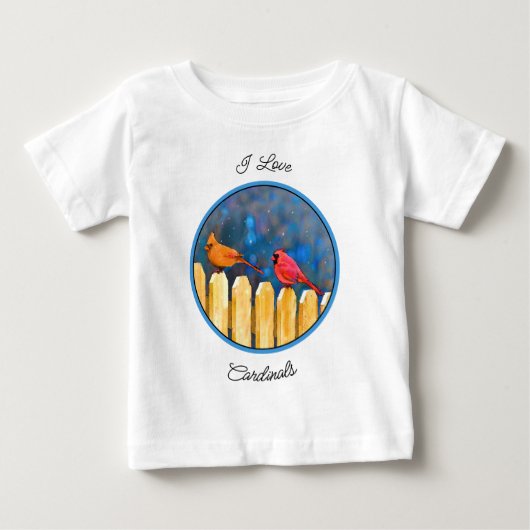 深紅色オン絵画フェンスオリジナル- Art ベビーTシャツ (正面)