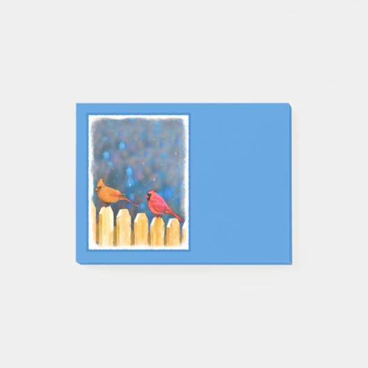 深紅色オン絵画フェンスオリジナル- Art ポストイット (正面)