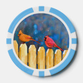 深紅色オン絵画フェンスオリジナル- Art ポーカーチップ (正面)