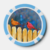 深紅色オン絵画フェンスオリジナル- Art ポーカーチップ (裏面)